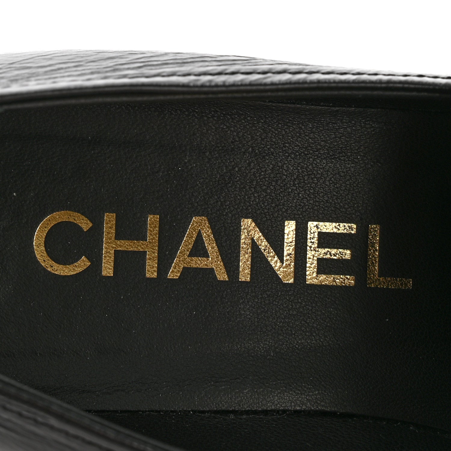 Chanel Shiny Calfskin Logo Loafers 38 Black 8 of 12