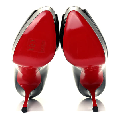 Christian Louboutin Patent Chick Up Alta 150 Peep Toe Pumps 37 Black 7 of 10