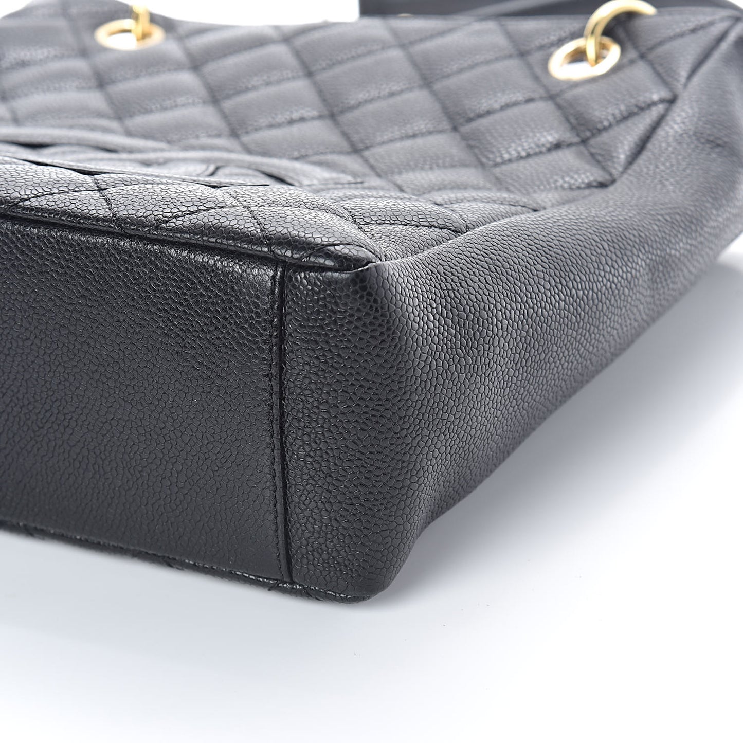 Caviar Quilted Petit Shopping Tote PST Black