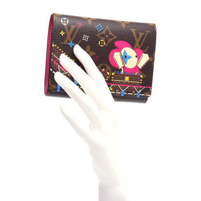 Louis Vuitton Monogram 2020 Christmas Animation Roller Coaster Victorine Wallet Pivoine 2 of 9