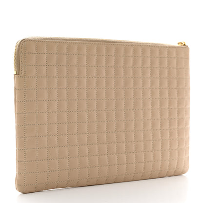 Celine Calfskin Quilted C Charm Pouch Nude 3 of 8