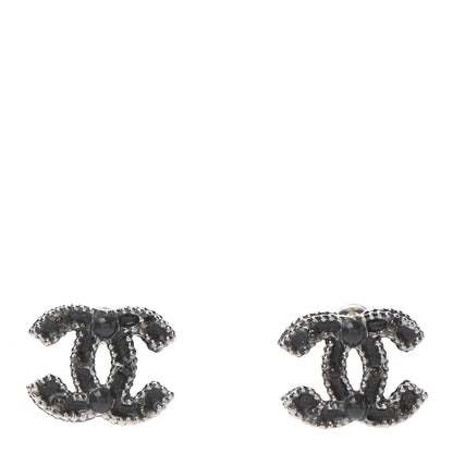 Chanel Ruthenium Enamel CC Earrings Black 1 of 4