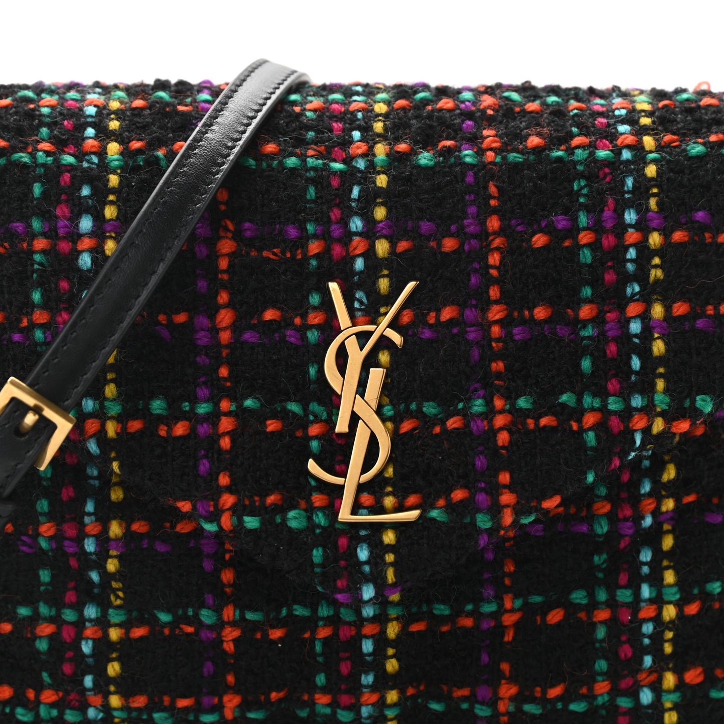 Tweed Toy Loulou Shoulder Bag Black