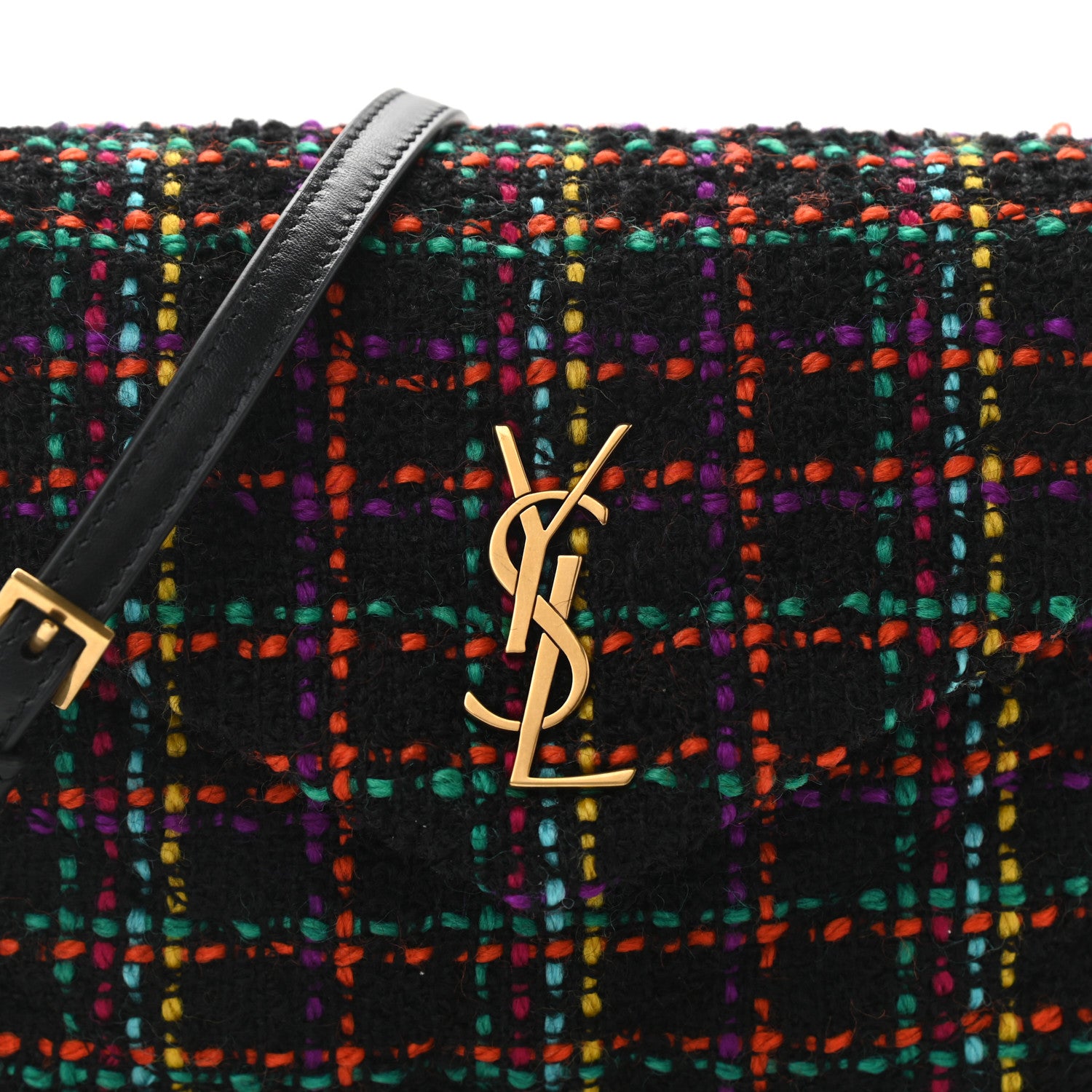 Saint Laurent Tweed Toy Loulou Shoulder Bag Black 8 of 11