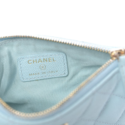 Chanel Caviar Quilted Small Cosmetic Case Light Blue 6 of 8