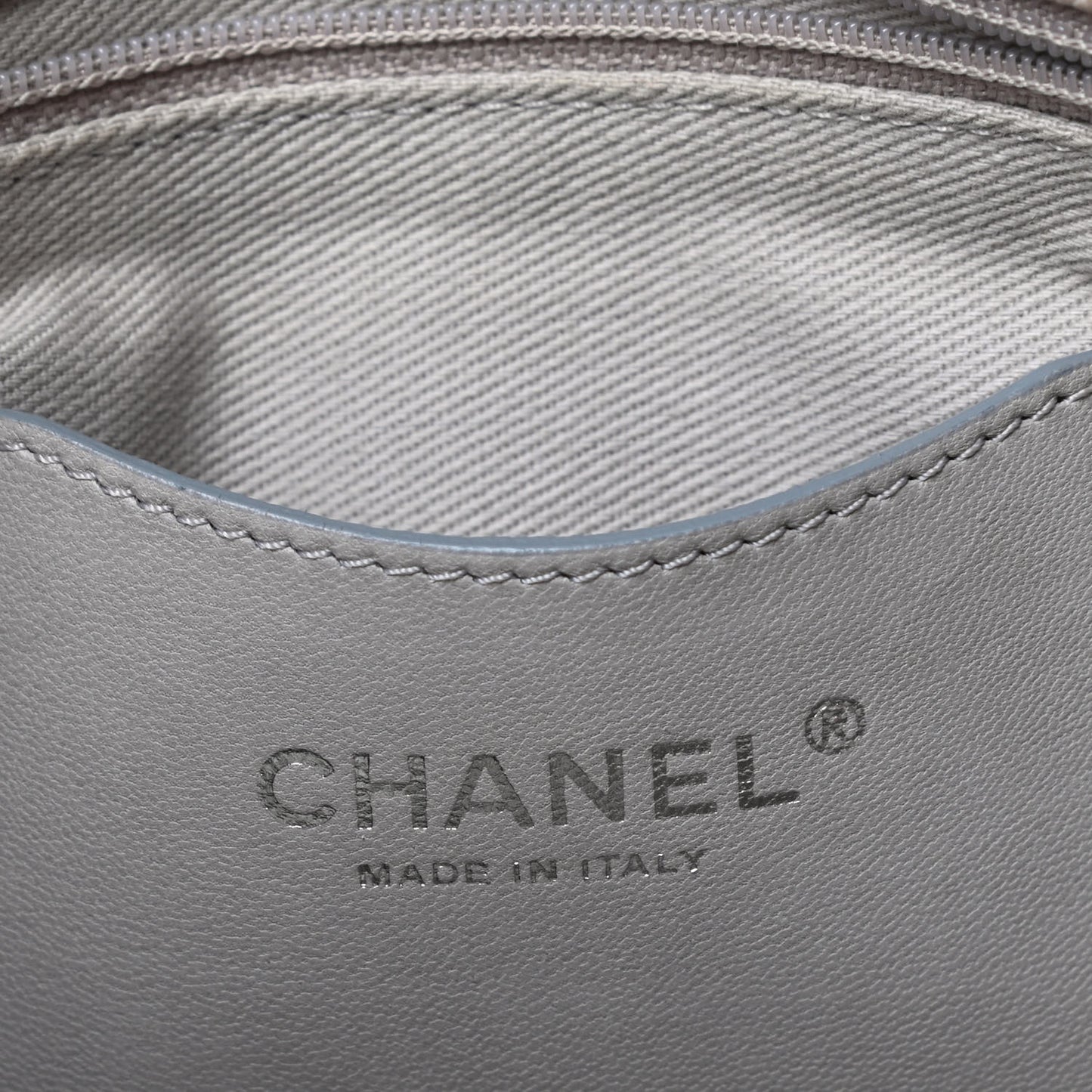 Caviar Quilted Large Just Mademoiselle Bowling Bag Grey
