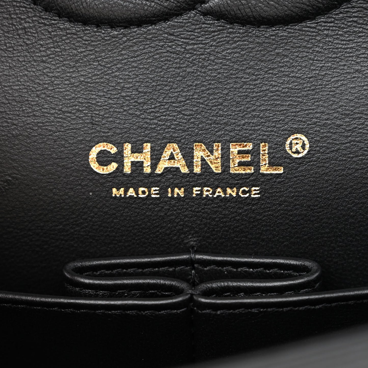 Lambskin Quilted Medium Double Flap Black White