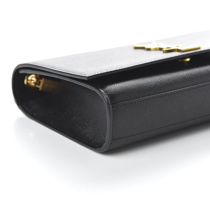 Saint Laurent Grain De Poudre Medium Classic Monogram Kate Satchel Black 6 of 9