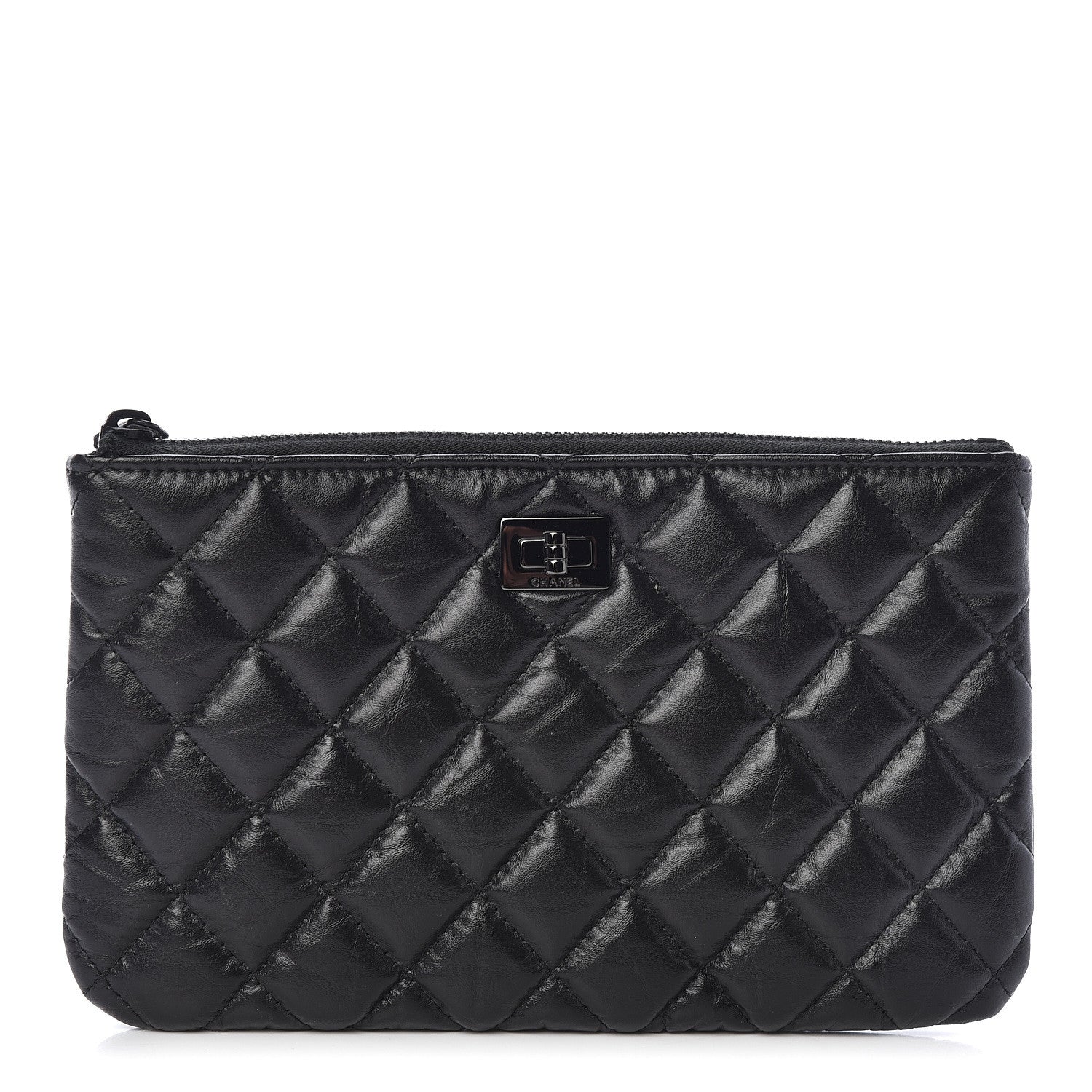 Chanel Aged Calfskin Quilted Medium Reissue Cosmetic Case So Black 1 of 8