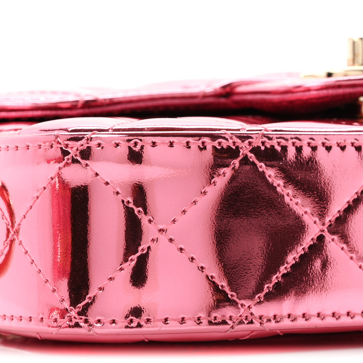 Chanel Mirror Calfskin Metallic Lambskin Quilted Hollywood Boulevard Mini Flap With Star Coin Purse Pink 10 of 12