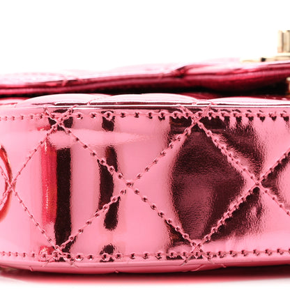 Chanel Mirror Calfskin Metallic Lambskin Quilted Hollywood Boulevard Mini Flap With Star Coin Purse Pink 10 of 12