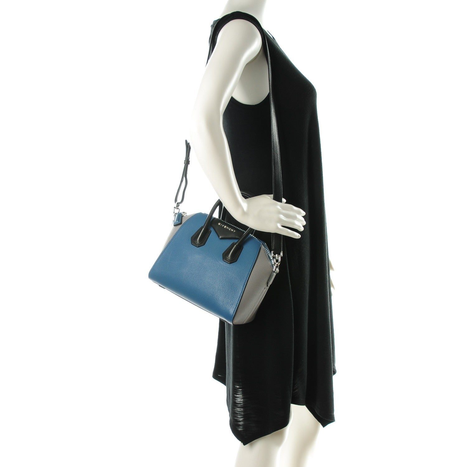 Givenchy Sugar Goatskin Mini Tri-Color Antigona Blue Grey Black 2 of 7