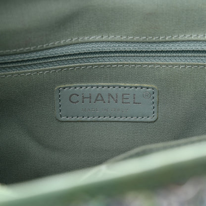 Chanel Tweed PVC Patent Chevron Quilted Medium Gabrielle Hobo Light Blue Multicolor 6 of 11