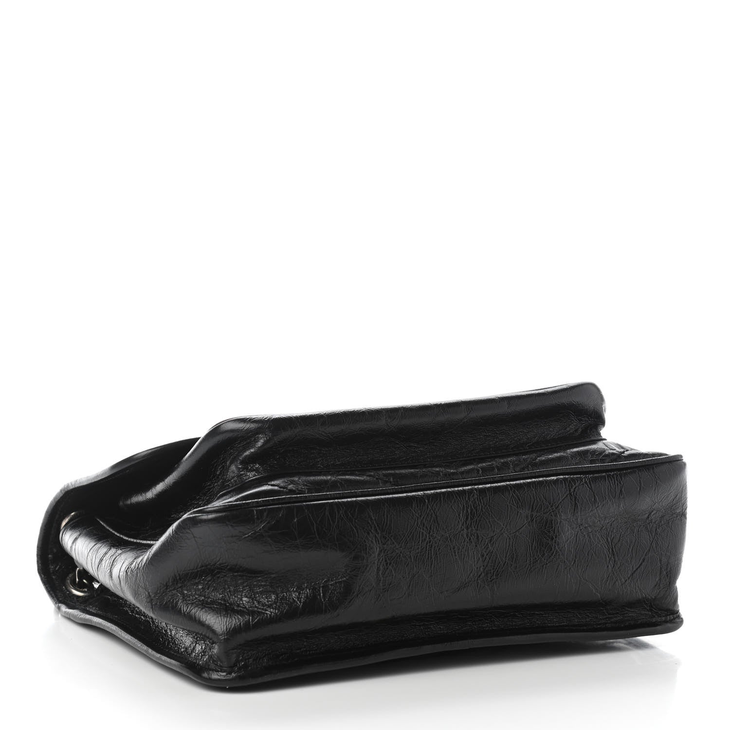 Saint Laurent Crinkled Calfskin Matelasse Monogram Medium Niki Chain Satchel Black 4 of 8