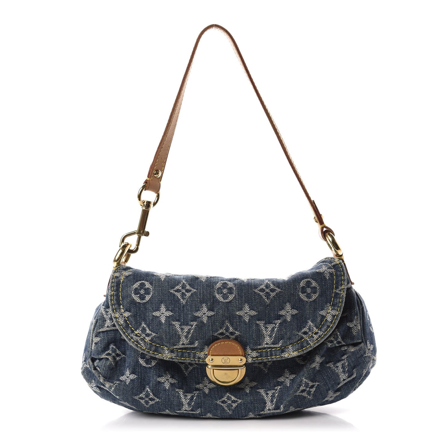 Monogram Denim Mini Pleaty Blue