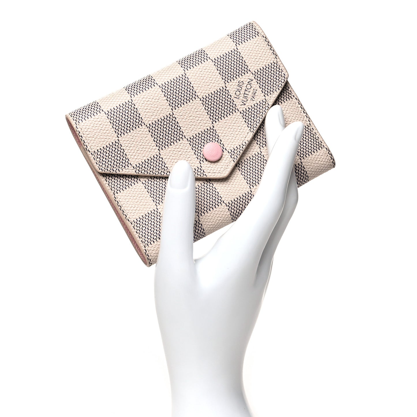 Damier Azur Victorine Wallet Rose Ballerine