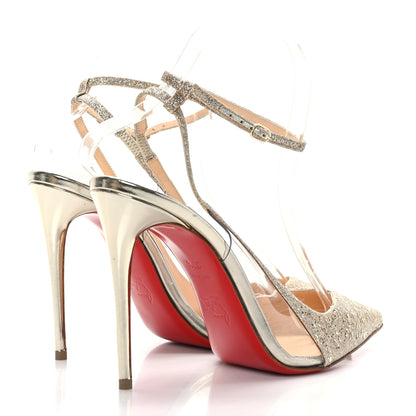 Christian Louboutin Glitter PVC Optichoc 100 Pumps 37.5 Platine 4 of 7