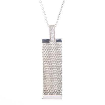 Tiffany Sterling Silver Diamond Somerset Pendant Necklace 4 of 6