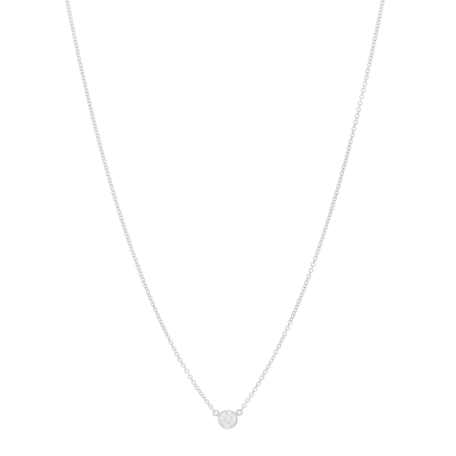 Tiffany Platinum Diamond .21ct Elsa Peretti Diamonds by the Yard Pendant Necklace 1 of 4