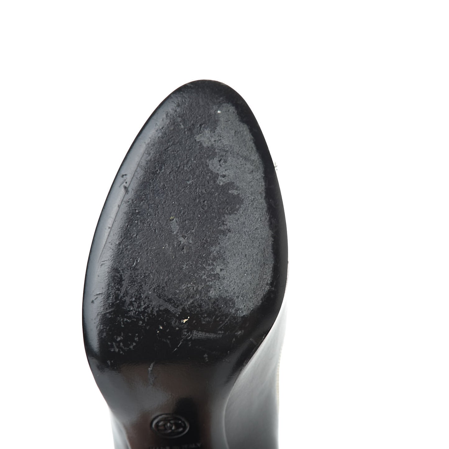 Lambskin CC Cap Toe Pumps 37 Black White
