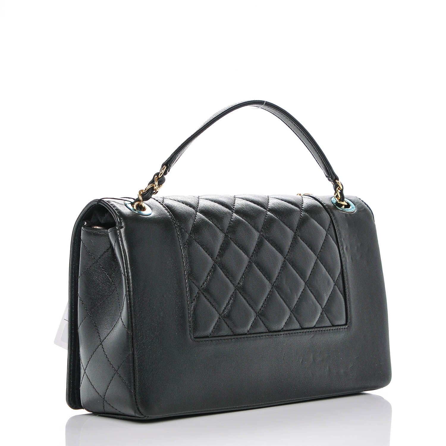 Chanel Sheepskin Quilted Vintage Mademoiselle Flap Black 3 of 6