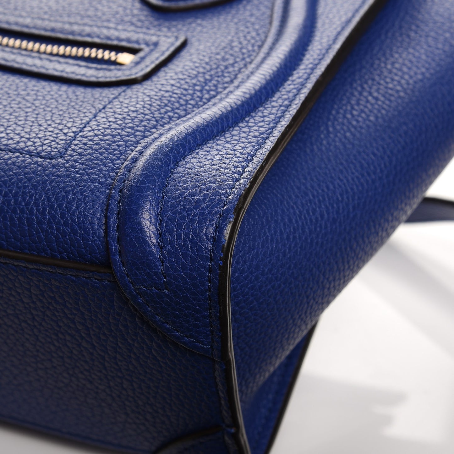 Drummed Calfskin Nano Luggage Indigo