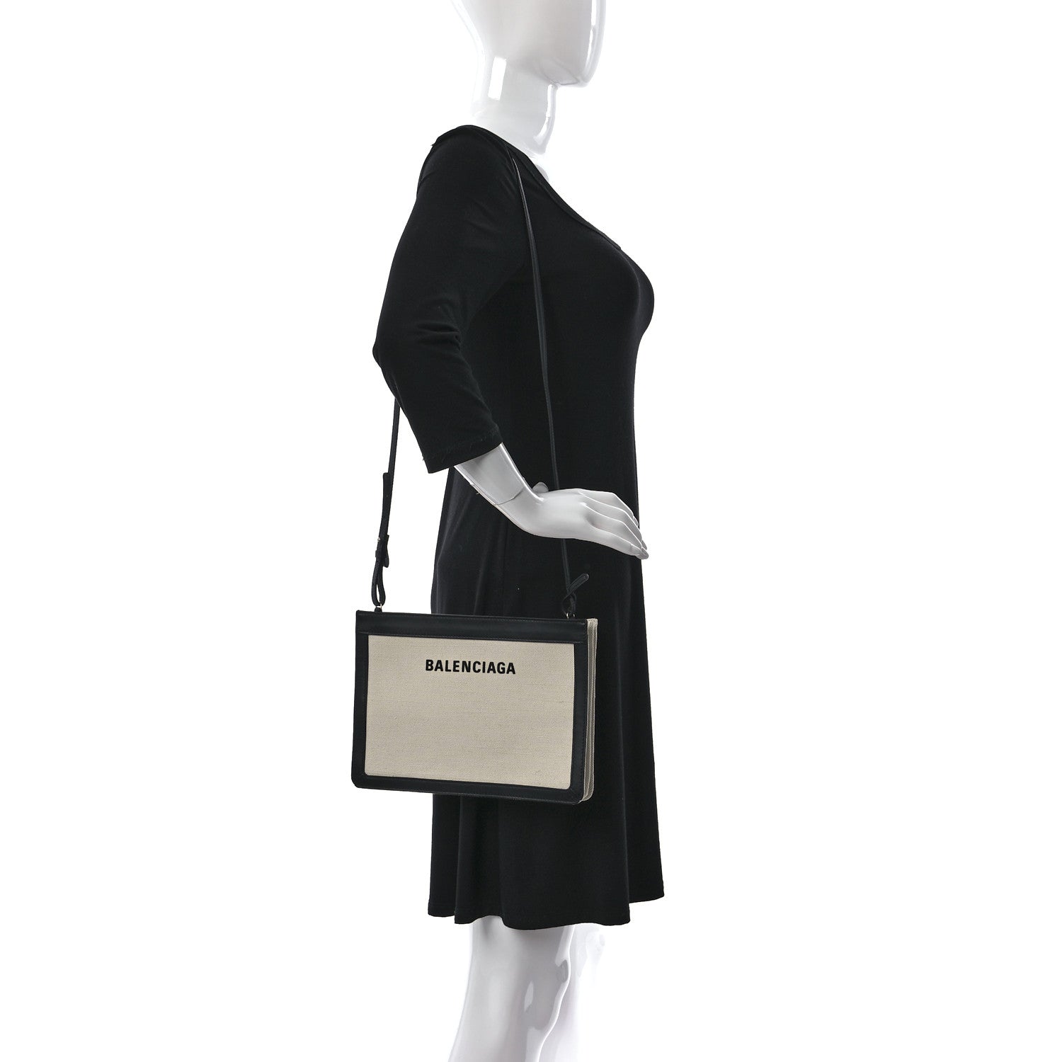 Balenciaga Cotton Canvas Pochette Crossbody Bag Black 2 of 11