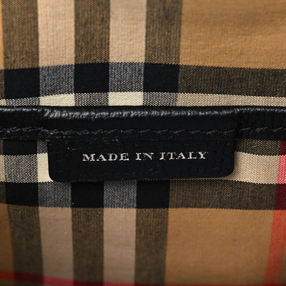 Burberry Grainy Calfskin Vintage Check Medium Banner Tote Black 7 of 8