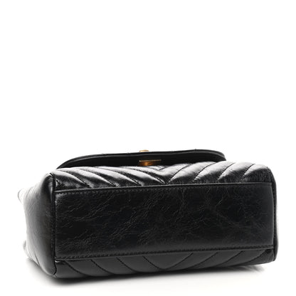 Chanel Glazed Calfskin Chevron Quilted Small Hampton Flap Black 4 of 9