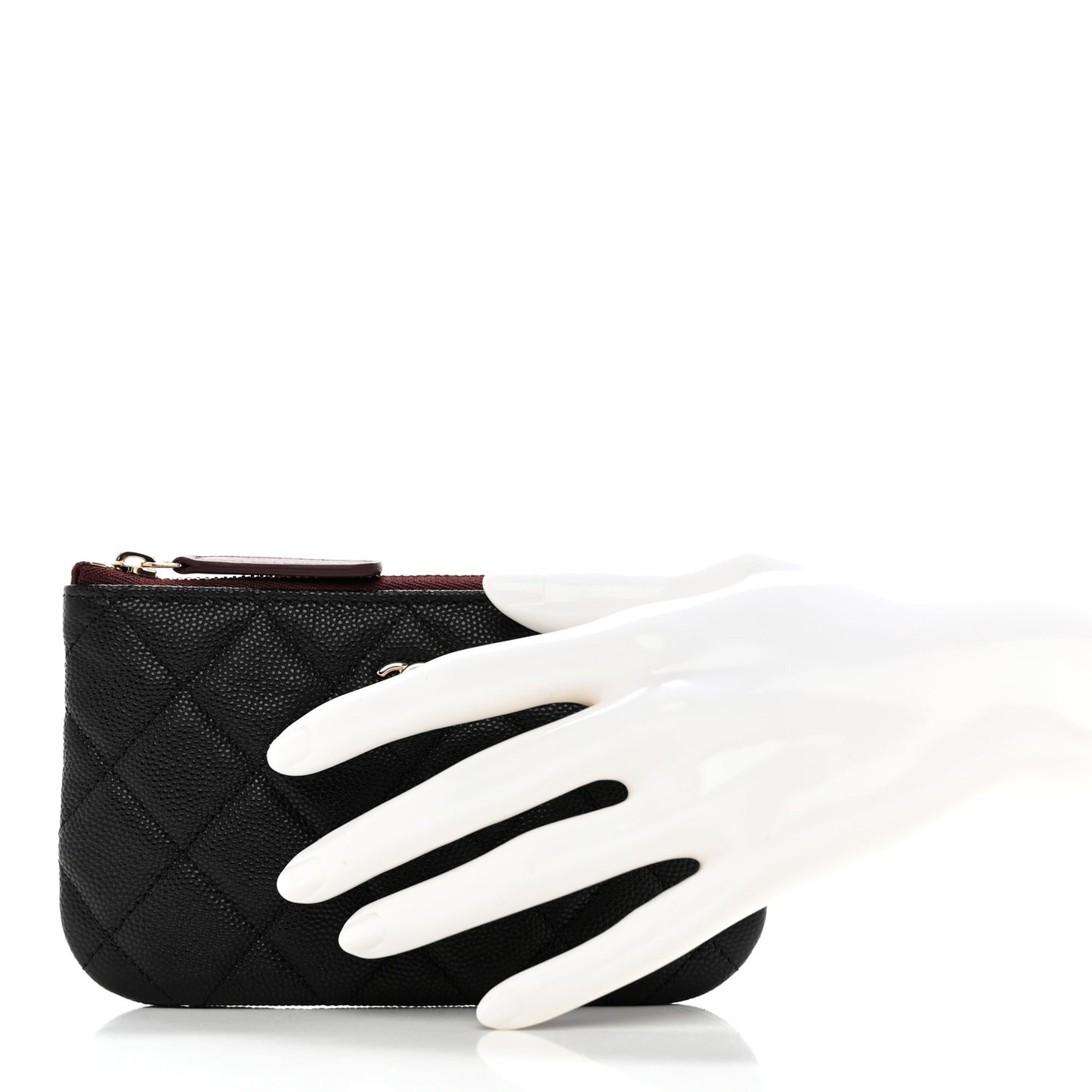 Caviar Quilted Small Cosmetic Case Black