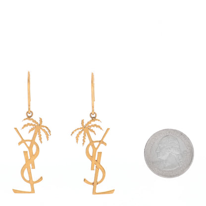 Saint Laurent Metal Monogram Palm Earrings Gold 2 of 5