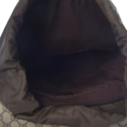 Gucci GG Supreme Monogram Medium Single Buckle Rucksack Backpack Beige Ebony Brown 5 of 11
