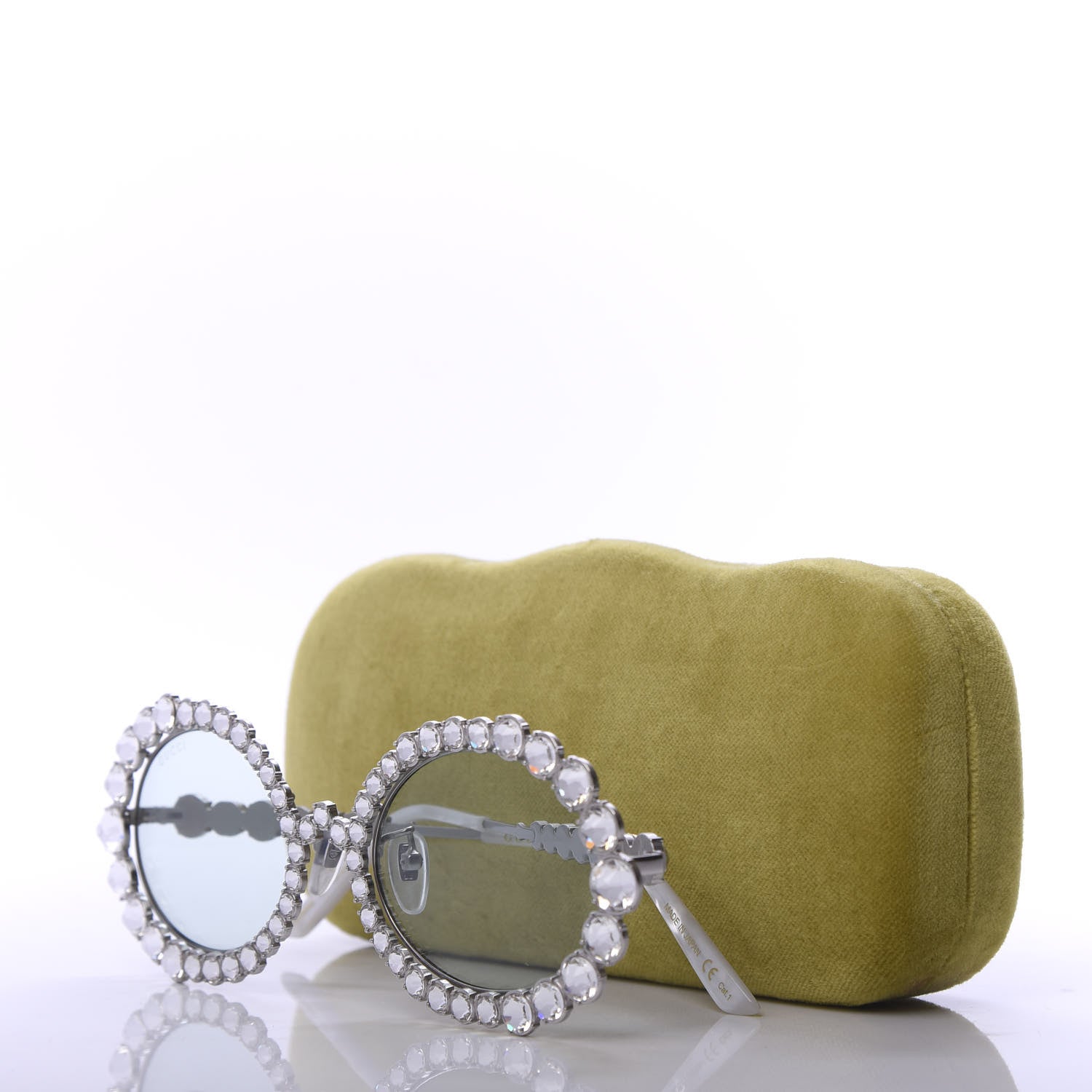 Gucci Crystal Oval Sunglasses GG0620S Silver 7 of 7
