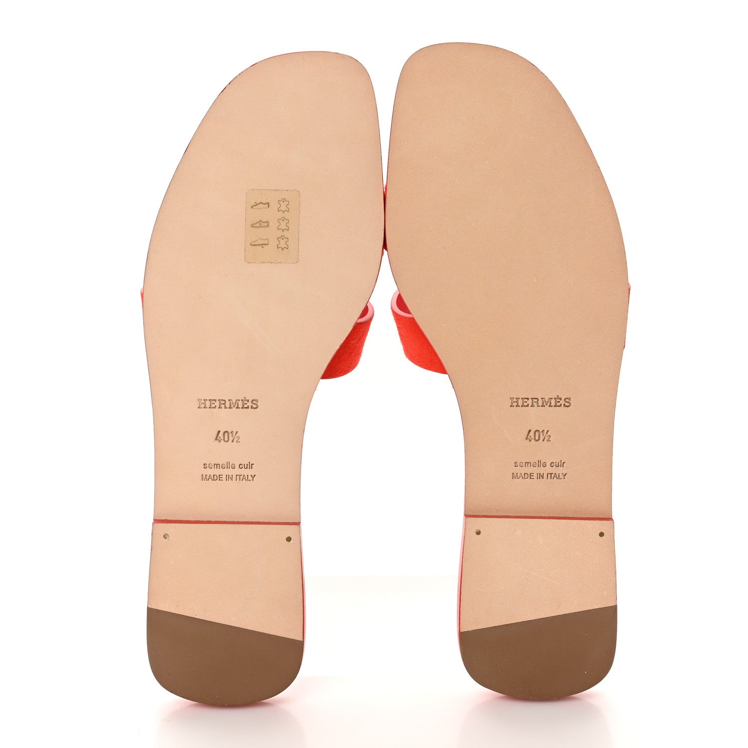 Hermes Suede Goatskin Oran Sandals 40.5 Rouge Grenadine 6 of 10