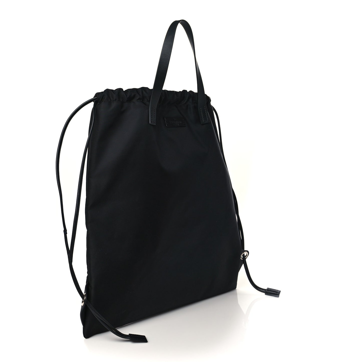 Nylon VLogo Drawstring Backpack Black