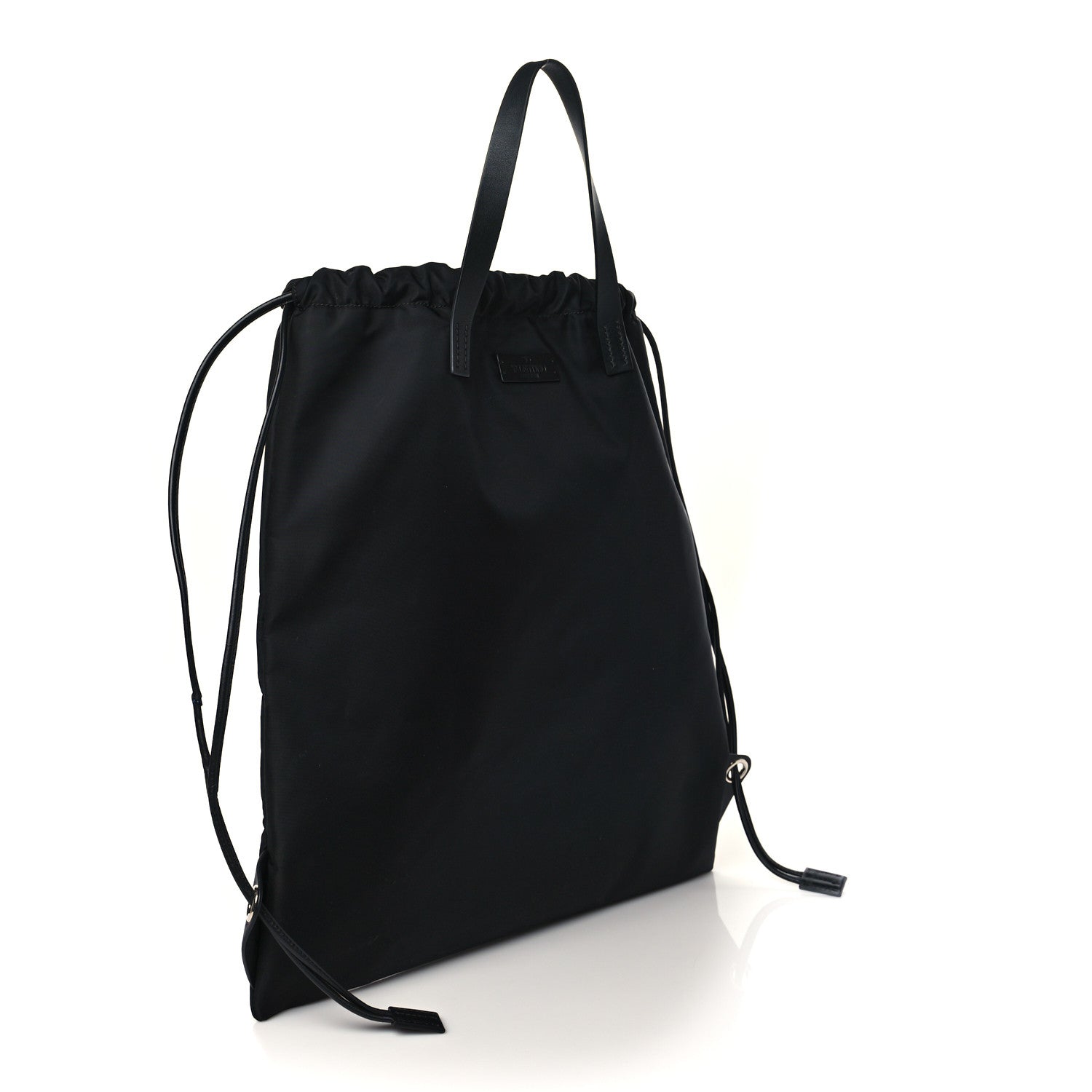 Valentino Garavani Nylon VLogo Drawstring Backpack Black 3 of 10