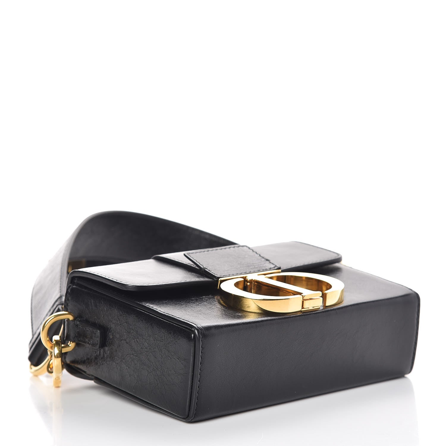 Christian Dior Crackled Lambskin 30 Montaigne Box Bag Black 4 of 12