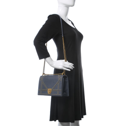 Christian Dior Denim Studded Medium Diorama Flap Bag Blue 2 of 10