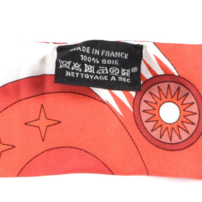 Hermes Silk La Source de Pegase Twilly Rouge Bleu Royal White 4 of 4