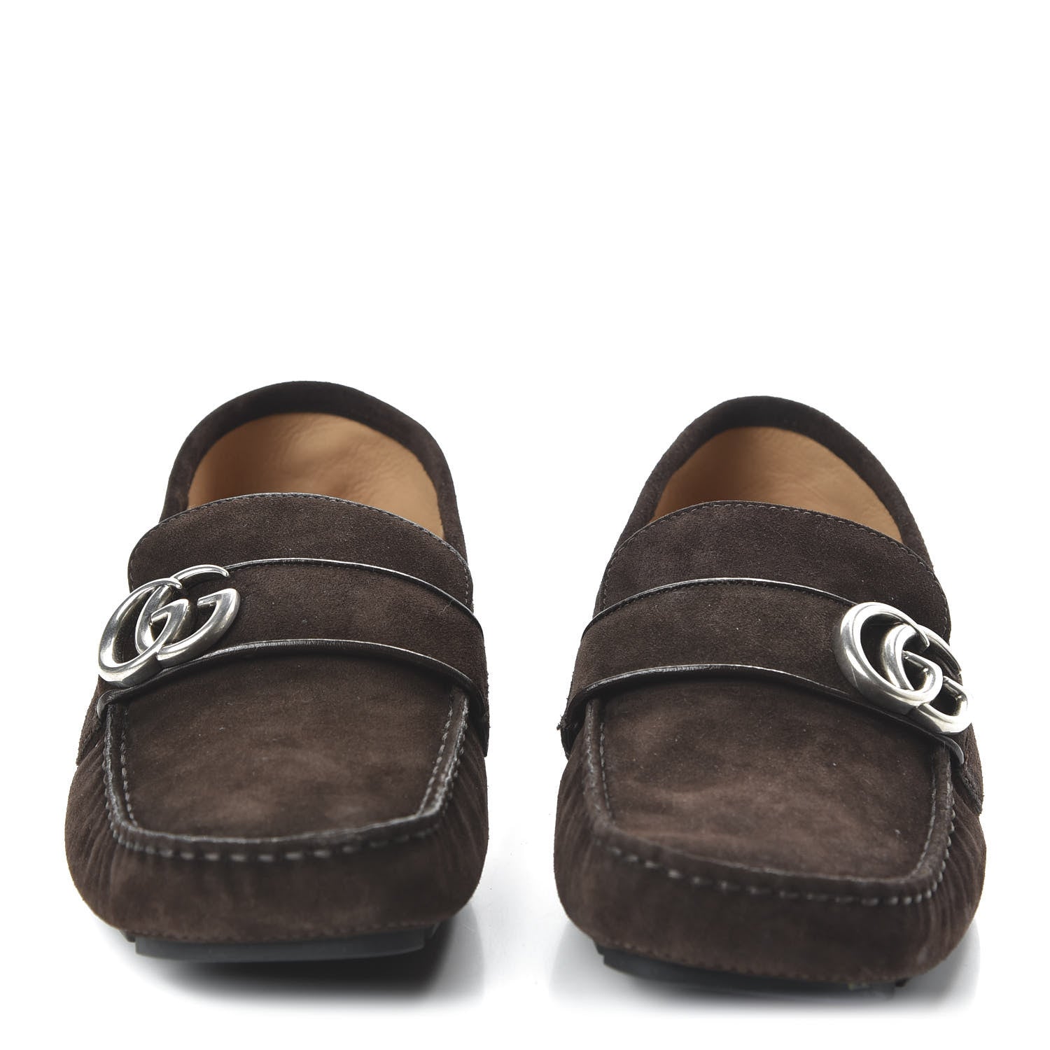 Gucci Suede Mens Driver Queen Loafers 8.5 Cocoa 2 of 9