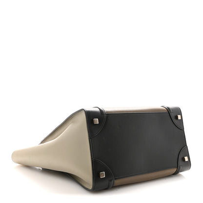Celine Satin Calfskin Mini Tri-Color Luggage Dark Grey 4 of 9