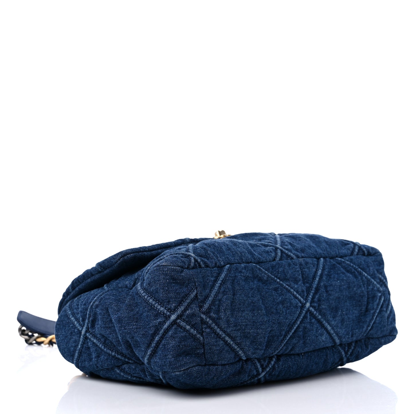 Denim Quilted Large Chanel 19 Flap Blue