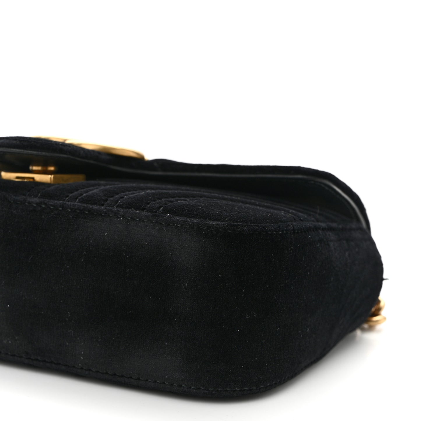 Velvet Matelasse Mini GG Marmont Shoulder Bag Black