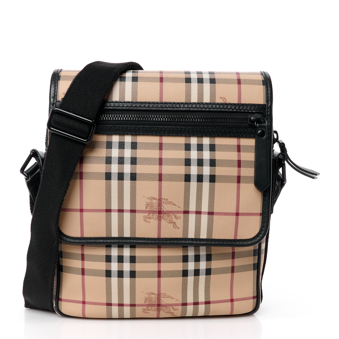 Haymarket Check Zip Messenger Bag Black