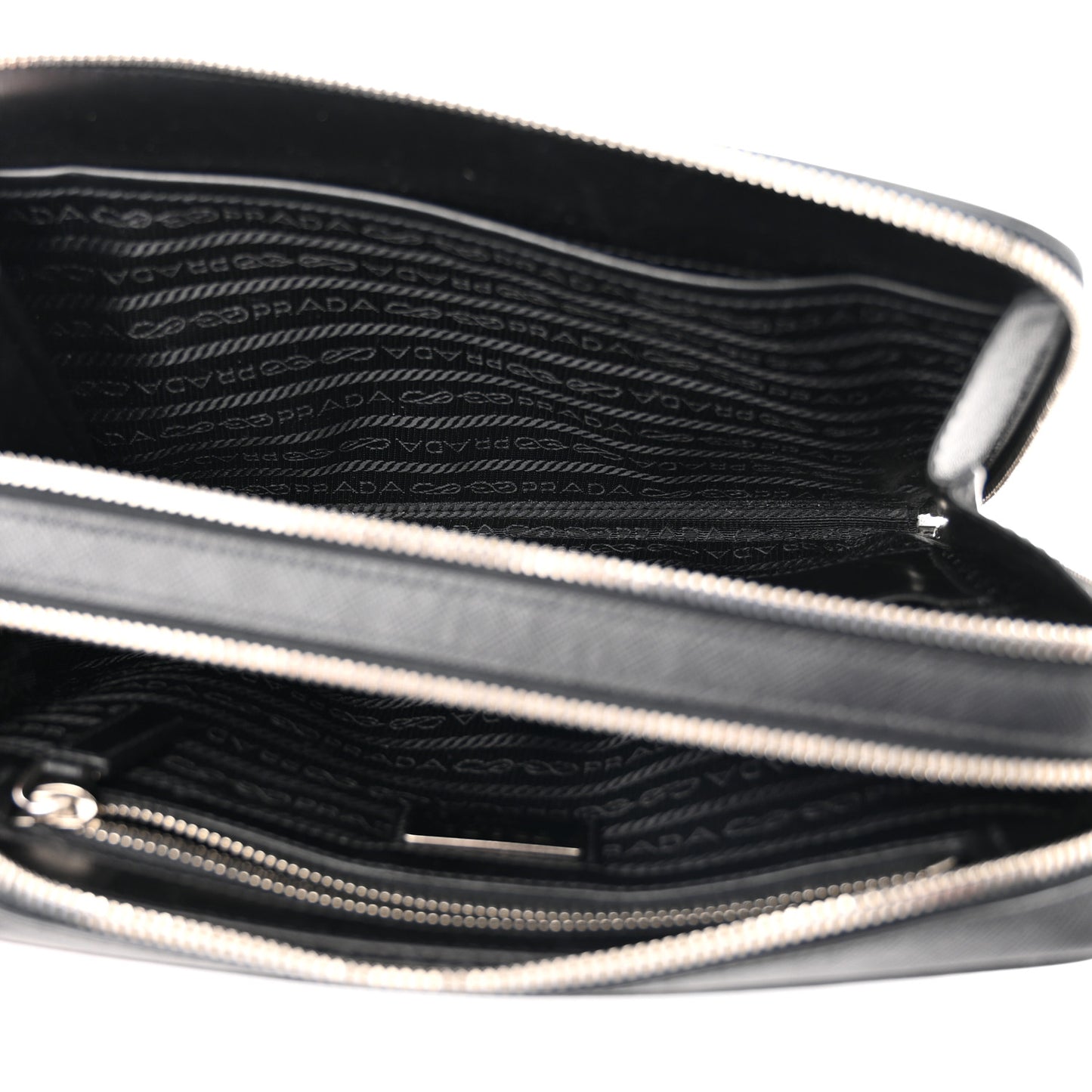 Saffiano Travel Zip Pouch Black