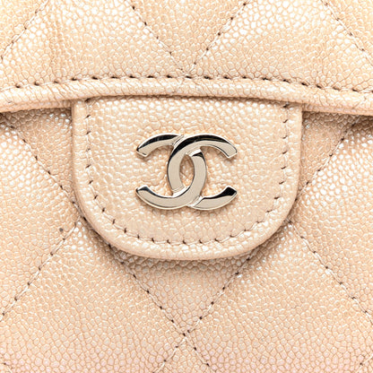 Chanel Iridescent Caviar Quilted Flap Card Holder Beige 3 of 7