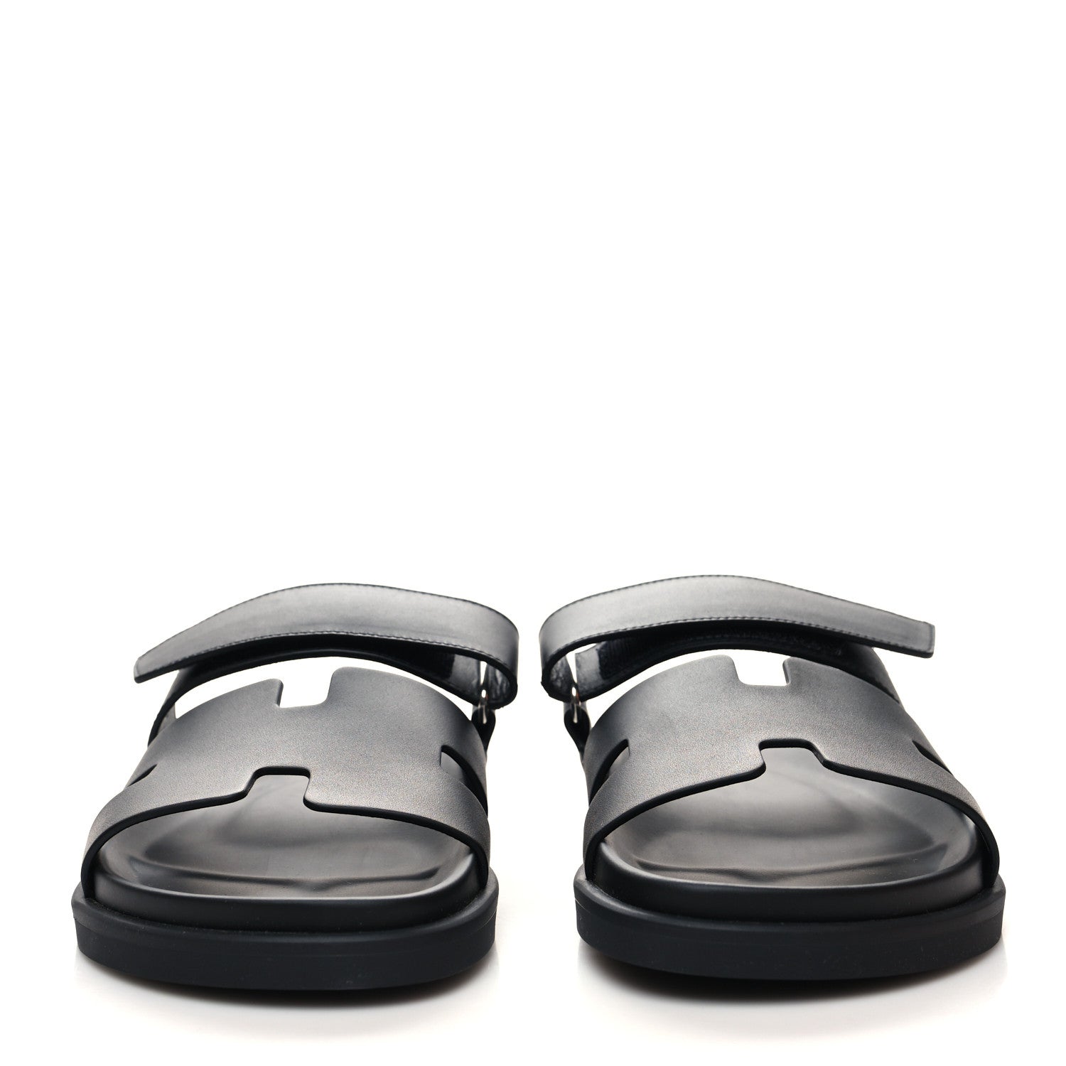 Hermes Calfskin Womens Chypre Sandals 39 Black 2 of 8