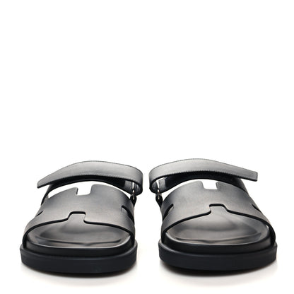 Hermes Calfskin Womens Chypre Sandals 39 Black 2 of 8