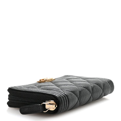 Chanel Caviar Quilted Small Boy Zip Around Wallet Black 4 of 10