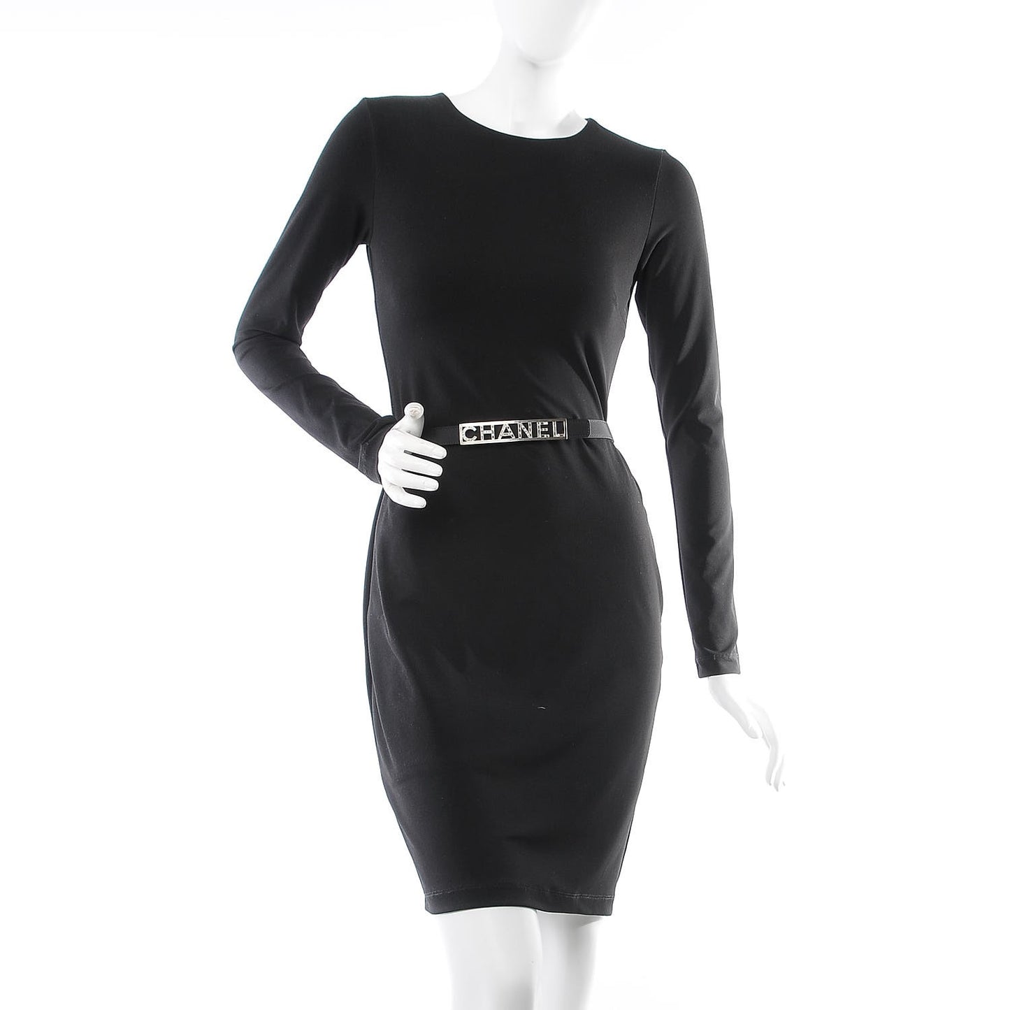 Grosgrain Lambskin Crystal Baguette Logo Belt 85 34 Black